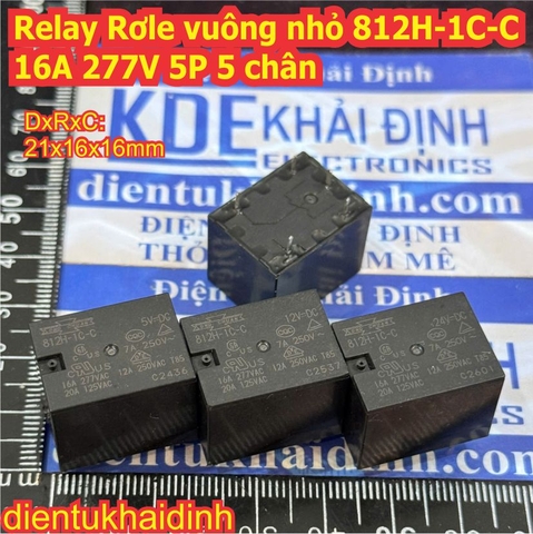 Relay Rơle vuông nhỏ 812H-1C-C 16A 277V 5P 5 chân 5VDC 12VDC 24VDC kde0641