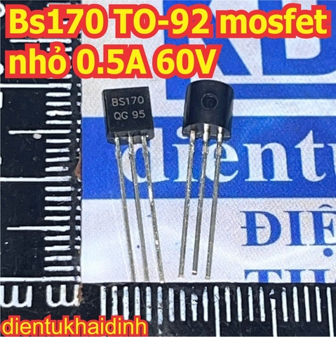5 con BS170 TO-92 mosfet nhỏ 0.5A 60V kde0628