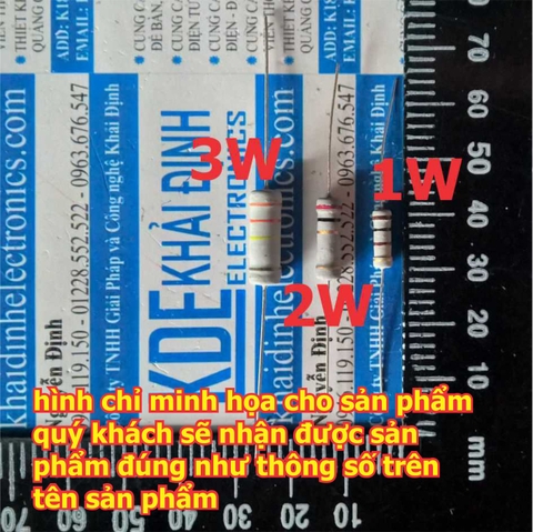 20 con Điện trở công suất 4 vạch màu sai số 5% 1W các loại 1 ~ 68 Ohm kde0866