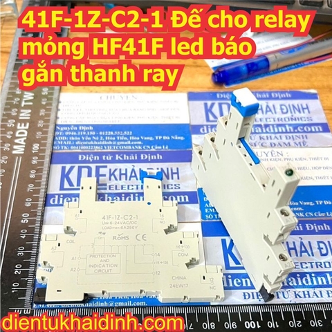 41F-1Z-C2-1 Đế cho relay mỏng HF41F led báo gắn thanh ray kde0905