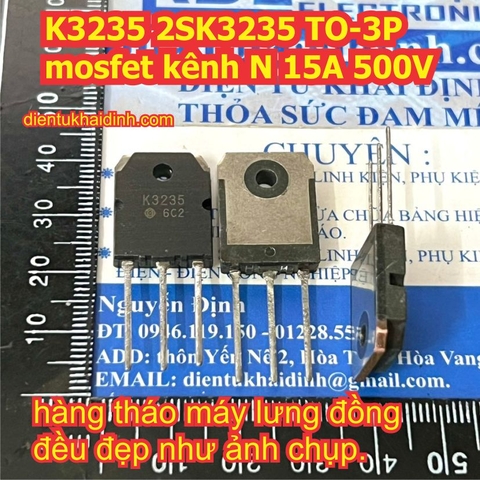 K3235 2SK3235 TO-3P mosfet kênh N 15A 500V kde0937