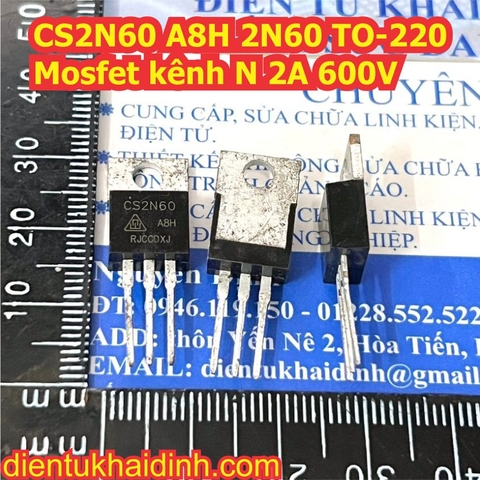 CS2N60 A8H 2N60 TO-220 Mosfet kênh N 2A 600V kde0990