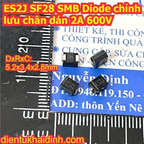 ES2J SF28 SMB Diode chỉnh lưu chân dán 2A 600V kde0998