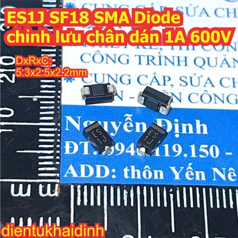 ES2J SF28 SMA Diode chỉnh lưu chân dán 1A 600V kde1001