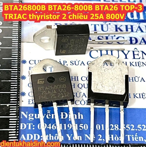BTA26800B BTA26-800B BTA26 TOP-3 TRIAC thyristor 2 chiều 25A 800V kde1039