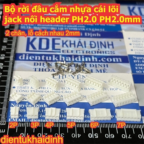 Bộ rời đầu cắm nhựa cái lõi cos jack nối header PH2.0 PH2.0mm 2P 3P 4P 5P 6P 7P 8P 9P 10P 12P kde1179