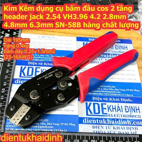 Kìm Kềm dụng cụ bấm đầu cos 2 tầng header jack 2.54 VH3.96 4.2 2.8mm 4.8mm 6.3mm SN-58B hàng chất lượng kde1183
