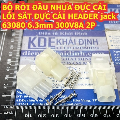 Bộ RỜI ĐẦU NHỰA ĐỰC CÁI LÕI SẮT ĐỰC CÁI HEADER jack 63080 6.3mm 300V 8A 2P ~ 15P kde1249