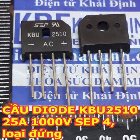 CẦU DIODE KBU2510 25A 1000V SEP 4, loại đứng kde1471