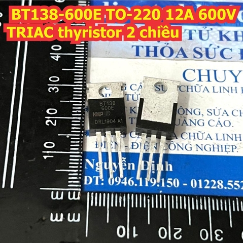 BT138-600E BT138 600E TO-220 12A 600V TRIAC thyristor 2 chiều kde1495