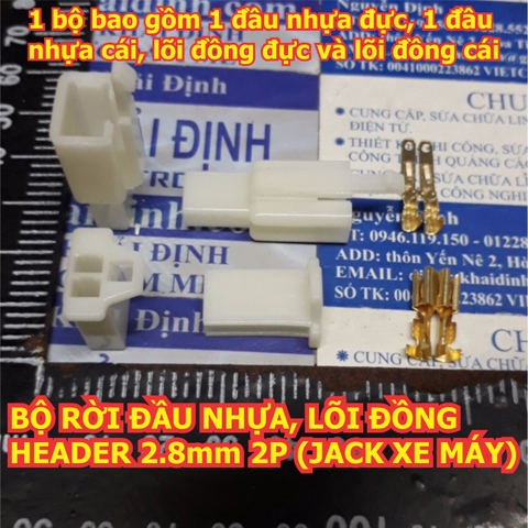 Bộ RỜI ĐẦU NHỰA LÕI ĐỒNG cos xe máy, HEADER 2.8mm 2P/3P/4P/6P/9P JACK, cos XE MÁY kde1697