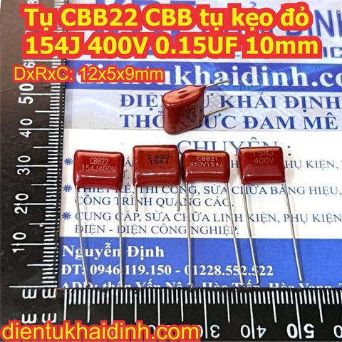 Tụ CBB22 CBB, tụ kẹo 154J 400V 0.15UF KDE1747