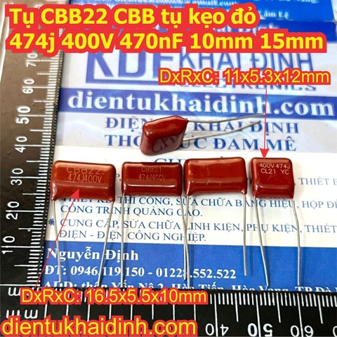 Tụ CBB22 CBB, tụ kẹo 474 400V 470nF KDE1748
