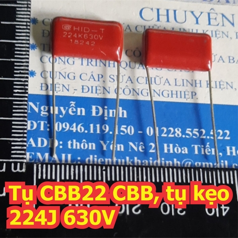 Tụ CBB22 CBB tụ kẹo nâu đỏ không phân cực 224J 630V 15mm kde1749