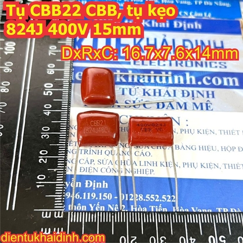 Tụ CBB22 CBB, tụ kẹo 824J 400V KDE1751