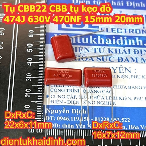 Tụ CBB22 CBB, tụ kẹo 474J 630V 470NF KDE1752