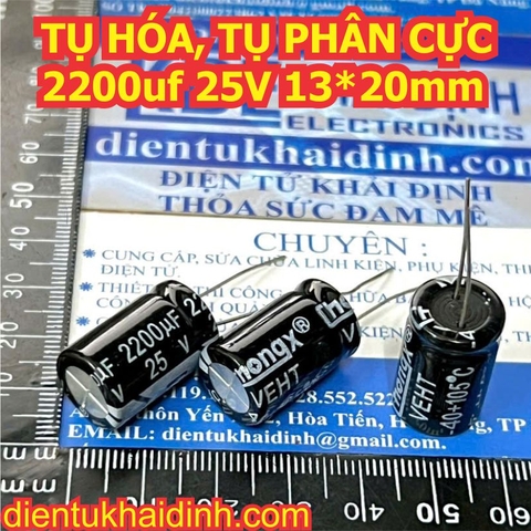 TỤ HÓA, TỤ PHÂN CỰC 2200uf 25V KDE1818