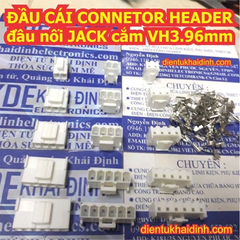 Đầu connector header đầu nối JACK cắm VH3.96 VH3.96mm 3.96mm đực cái 2P ~ 10P kde1872