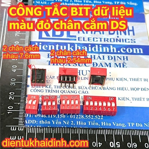 CÔNG TẮC BIT dữ liệu màu đỏ chân cắm DS - 2/3/4/5/6/7P kde1918