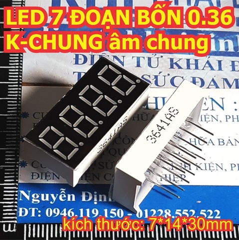 LED 7 đoạn 7 thanh bốn 0.36 inch A-CHUNG K-chung dương âm chung kde1964