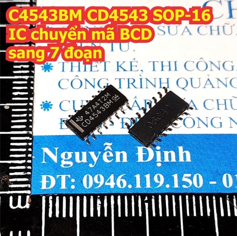 C4543BM 4543 CD4543 SOP-16 IC chuyển mã BCD sang 7 đoạn kde2034