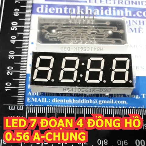 LED 7 ĐOẠN, bốn, 0.56 inches, A-CHUNG dùng làm mạch đồng hồ kde2050