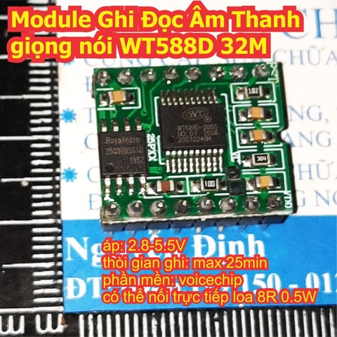 Module Ghi Đọc Âm Thanh giọng nói WT588D 32M 25min Arduino KDE2056