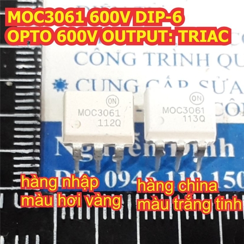 MOC3061 600V SOP-6 hoặc DIP-6 OPTO cách ly quang áp cao 600V OUTPUT: TRIAC kde2086