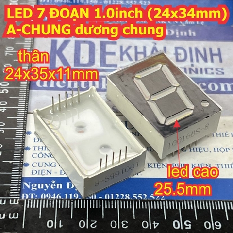 LED 7 ĐOẠN 1.0inch 24x34mm A-CHUNG dương chung kde2091