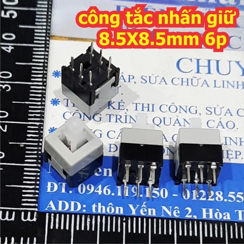 công tắc nút nhấn giữ / nhả mini dùng trong đồng hồ vạn năng 8.5mm 8.5x8.5mm 6p 6 chân kde2092