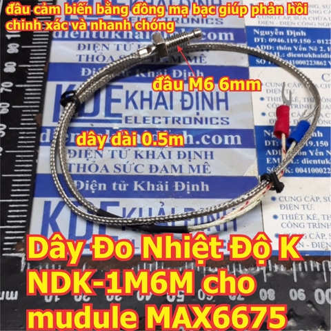 Dây cảm biến đầu dò Đo Nhiệt Độ K cho mudule MAX6675 max 600 độ C 0.5m / 1m kde2121