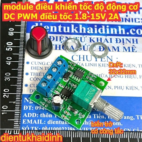 module mạch điện điều khiển tốc độ động cơ DC PWM điều tốc 1.8-15V 2A kde2201