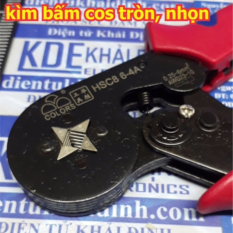 kìm kèm bấm cos nhọn cos tròn ống rỗng bảo vệ dây đồng HSC8 6-4 kde2207