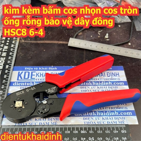 Kìm kèm bấm cos nhọn cos tròn ống rỗng bảo vệ dây đồng HSC8 6-4 kde2207