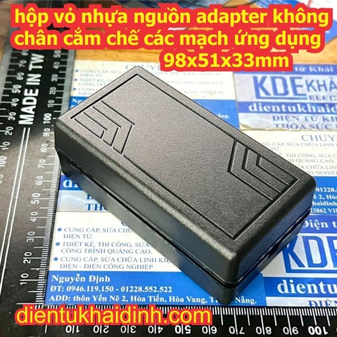 hộp vỏ nhựa nguồn adapter không chân cắm chế các mạch ứng dụng 98x51x33mm kde2212