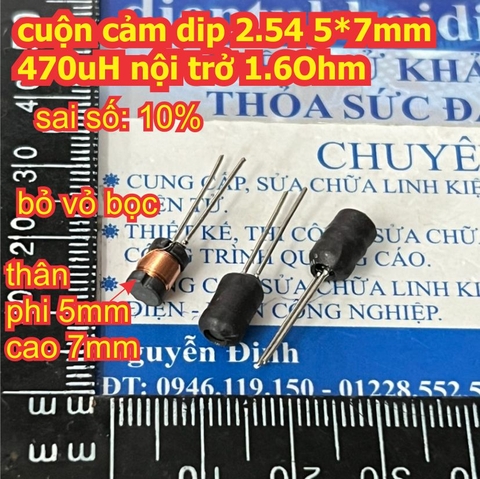 cuộn cảm cuộn dây dip chân cắm 2.54 5*7mm 470uH kde2280