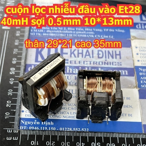 cuộn lọc nhiễu đầu vào cuộn cảm ET28 LT28T399 40mH / 20mH sợi 0.5 / 0.8mm chân 10*13mm kde2305