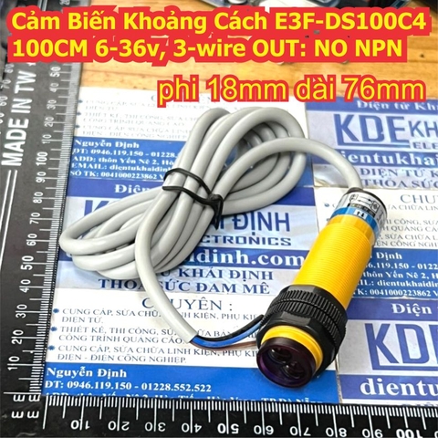 Cảm Biến Khoảng Cách E3F-DS100C4 E3F DS100C4 100CM 6-36v, 3-wire OUT: NO NPN-TRANS kde2353