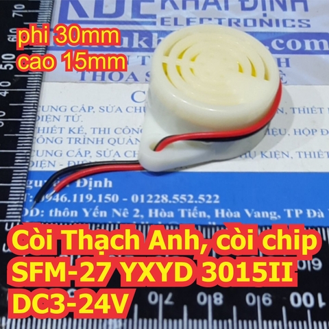 Còi Thạch Anh, còi chip loa gốm SFM-27 áp DC 3-24V / 220vac kde2408