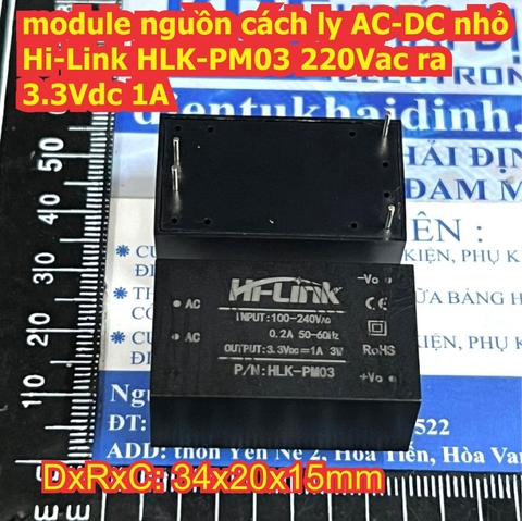 module nguồn cách ly AC-DC nhỏ 3W 220Vac vào Hi-Link HLK-PM03 3.3Vdc 1A HLK-PM01 5Vdc 0.6A HLK-PM12 12Vdc 0.25A kde2432