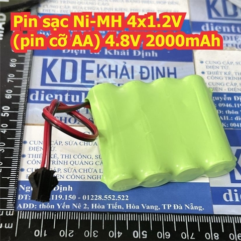 pin sạc Ni-MH 4 viên 4x1.2V mẫu AA 4.8V 2000mAh kde2442