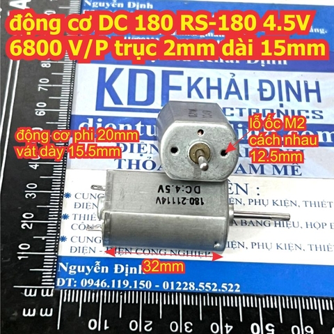 Động cơ DC 180 RS-180 4.5V 6800 V/P trục 2mm dài 15mm kde2567