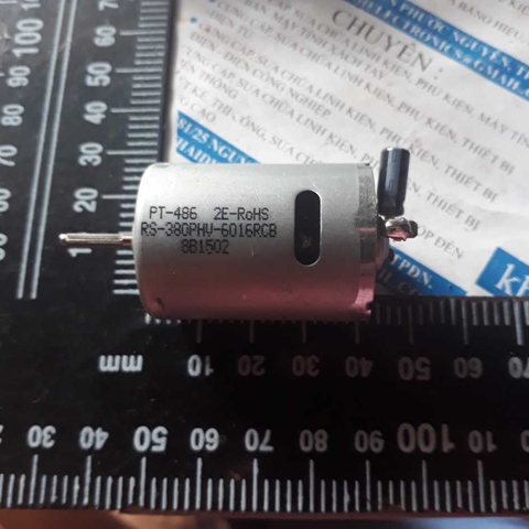 động cơ DC RS-380 6V 24000V/P 4.5-7.2V 20W, trục 2.35mm, CÓ TỤ kde2618