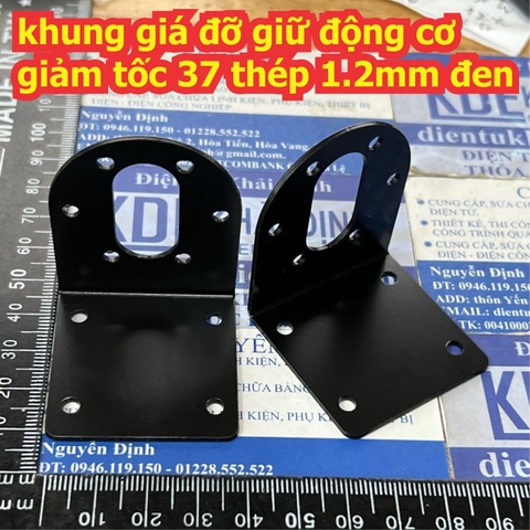 khung giá đỡ giữ động cơ giảm tốc 37 thép 1.2mm / nhôm 2mm màu đen kde2639