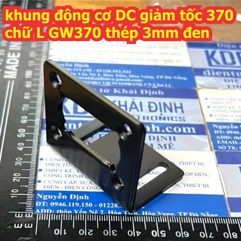 khung động cơ DC giảm tốc 370 chữ L GW370 thép 3mm đen kde2647
