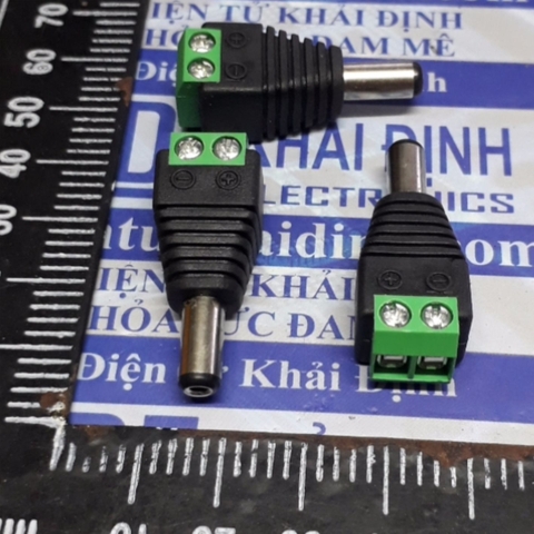 đầu jack DC cổng nguon tròn 5.5*2.1mm có domino vặn dây đực / cái kde2649