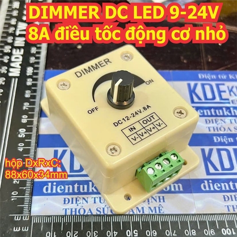 DIMMER DC LED 9-24V 8A, domino gắn ngoài điều chỉnh độ sáng của led KDE2667