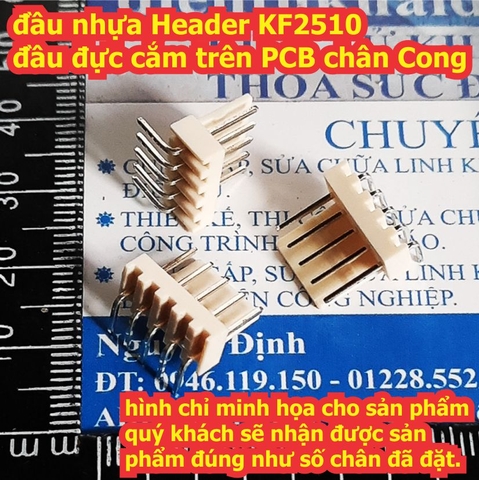 đầu nhựa Header KF2510, đầu đực, cắm trên PCB, chân Cong 2P ~ 8P kde2786