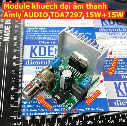 Module khuếch đại âm thanh Amly âm ly AUDIO TDA7297 15W+15W kde2825