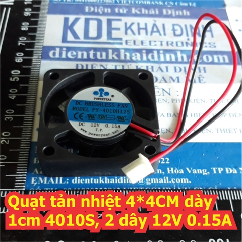 Quạt tản nhiệt làm mát nhỏ 4cm dày 1cm 4010 loại 2 dây / 3 dây 12V 5000v/p kde1871